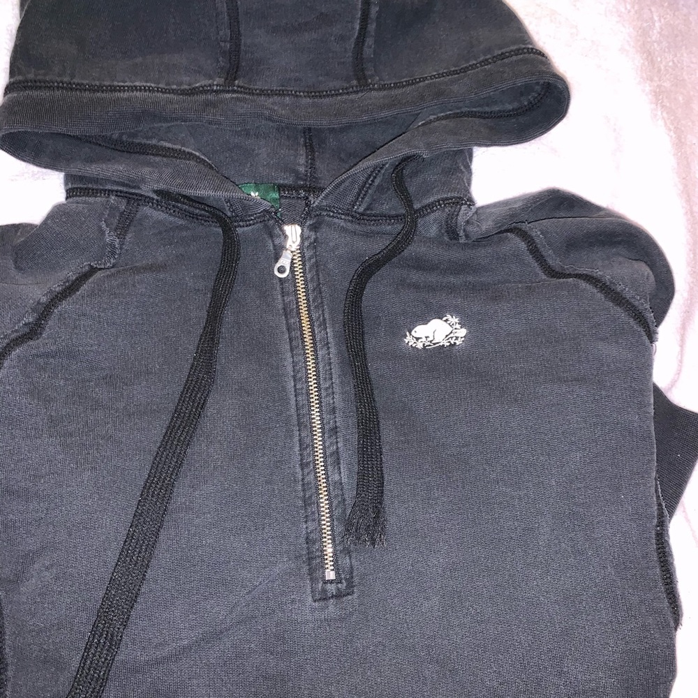 half zip hoodie | roots